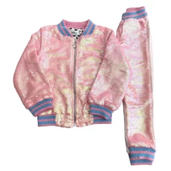 Lola + The Boys Pretty In Pink Unicorn Sequin Set