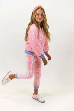 Lola + The Boys Pretty In Pink Unicorn Sequin Set