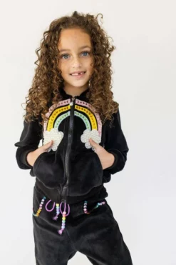 Lola + The Boys New Arrivals Rainbow Beaded Velvet Track Set