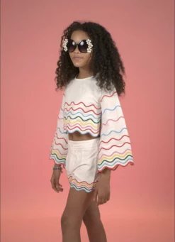 Lola + The Boys Rainbow Wave Short Set