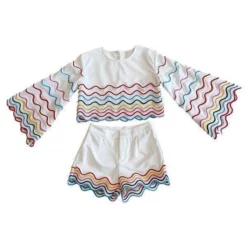 Lola + The Boys Rainbow Wave Short Set