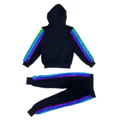 Lola + The Boys New Arrivals Sequin Rainbow Hoodie Track Set