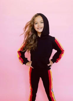 Lola + The Boys New Arrivals Sequin Rainbow Hoodie Track Set