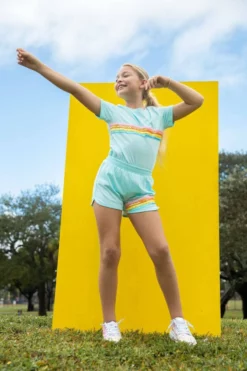 Lola + The Boys Sequin Stripe Set