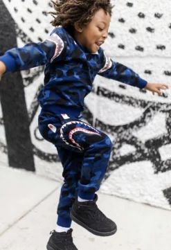 Lola + The Boys Shark Boy Camo Jogger Set