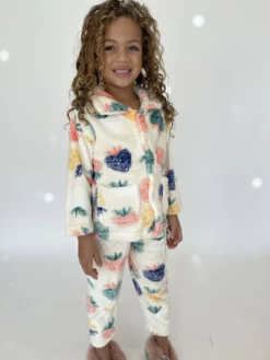 Lola + The Boys Girls Strawberry Art Velour Set