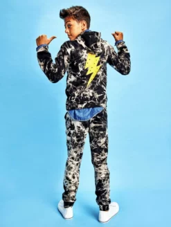 Lola + The Boys Thunder Bolt Tie Dye Jogger Set