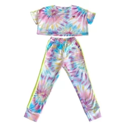 Lola + The Boys Girls Tie Dye Cropped Set