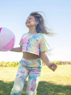 Lola + The Boys Girls Tie Dye Cropped Set