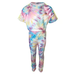 Lola + The Boys Girls Tie Dye Cropped Set