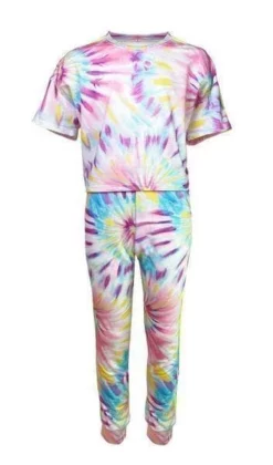 Lola + The Boys Girls Tie Dye Cropped Set