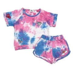 Lola + The Boys Tie Dye Patch Short Set Girls