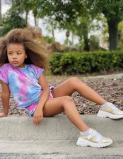 Lola + The Boys Tie Dye Patch Short Set Girls