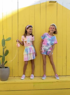 Lola + The Boys Tie Dye Patch Short Set Girls