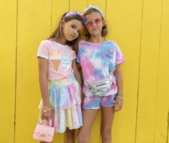 Lola + The Boys Tie Dye Patch Short Set Girls