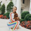 Lola + The Boys Women's Sequin Rainbow Tracksuit Set
