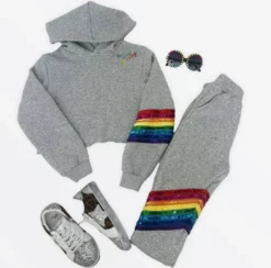 Lola + The Boys New Arrivals You Are Amazing Sequin Jogger Set