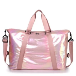 Lola + The Boys New Arrivals Shiny Pink Duffle Bag