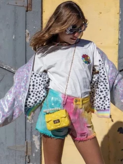 Lola + The Boys Bubble Gum Tie Dye Shorts Girls