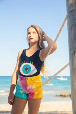 Lola + The Boys Bubble Gum Tie Dye Shorts Girls