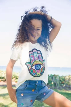 Lola + The Boys Rainbow Gem Jean Shorts Girls