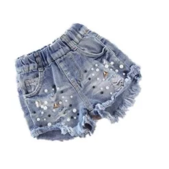 Lola + The Boys Rockstar Studded Denim Shorts