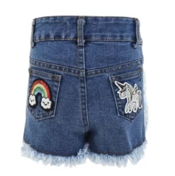 Lola + The Boys Sequin Denim Patch Shorts Girls
