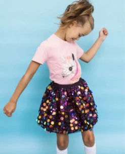 Lola + The Boys Midnight Pailette Skirt