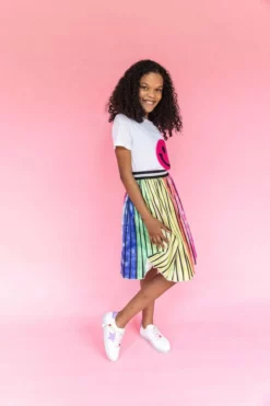 Lola + The Boys Ombre Stripe Midi Skirt New Arrivals