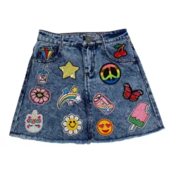 Lola + The Boys Girls All About The Patch Denim Skirt