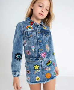 Lola + The Boys Girls All About The Patch Denim Skirt