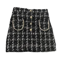 Lola + The Boys Coco Tweed Pearl Skirt New Arrivals