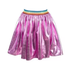 Lola + The Boys Magenta Rainbow Foil Skirt Girls