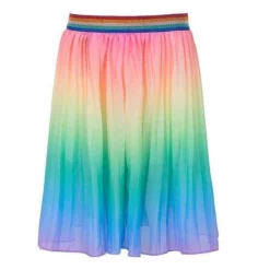 Lola + The Boys Ombre Pleated Rainbow Midi Skirt Girls 7 Lola + The Boys Ombre Pleated Rainbow Midi Skirt Girls