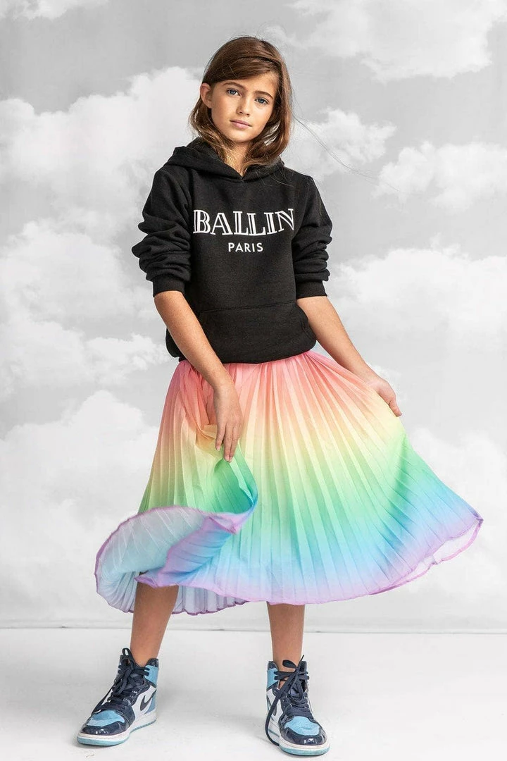 Lola + The Boys Ombre Pleated Rainbow Midi Skirt Girls 4 Lola + The Boys Ombre Pleated Rainbow Midi Skirt Girls