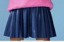 Lola + The Boys New Arrivals Pleated Vegan Leather Mini Skirt