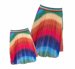 Lola + The Boys Rainbow Twirl Midi Skirt