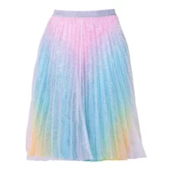 Lola + The Boys Girls Sparkly Rainbow Midi Skirt