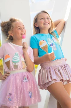 Lola + The Boys Metallic Skort