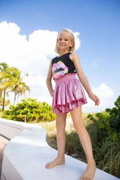 Lola + The Boys Metallic Skort