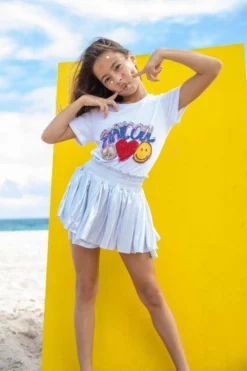 Lola + The Boys Metallic Skort