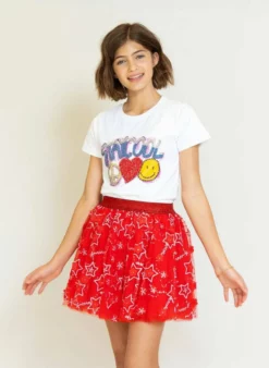 Lola + The Boys Sparkling Star Red Tutu Girls