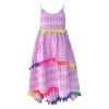 Lola + The Boys St. Barths Pom Pom High Low Dress Lavender