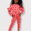 Lola + The Boys Strawberry Ruffle Joggers Set New Arrivals