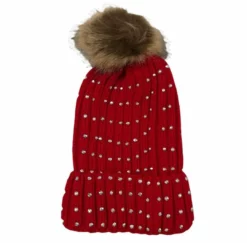 Lola + The Boys New Arrivals Studded Red Hat