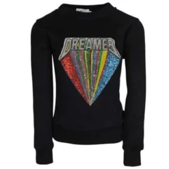Lola + The Boys Beaded Dreamer Patch Sweatshirt Girls