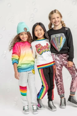 Lola + The Boys Beaded Dreamer Patch Sweatshirt Girls