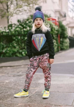 Lola + The Boys Beaded Dreamer Patch Sweatshirt Girls