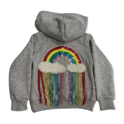 Lola + The Boys Crystal Rainbow Rain Hoodie