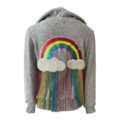 Lola + The Boys Crystal Rainbow Rain Hoodie